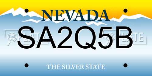 SA2Q5B Nevada License Plate