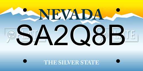 SA2Q8B Nevada License Plate