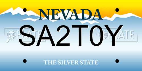SA2T0Y Nevada License Plate