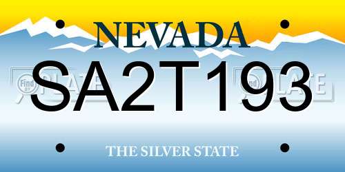 SA2T193 Nevada License Plate