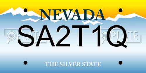 SA2T1Q Nevada License Plate