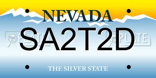 SA2T2D Nevada License Plate