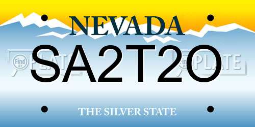 SA2T2O Nevada License Plate