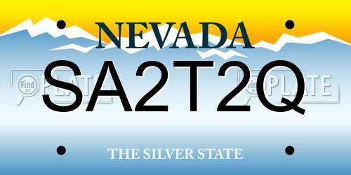 SA2T2Q Nevada License Plate