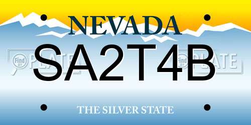 SA2T4B Nevada License Plate