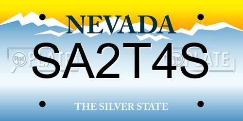 SA2T4S Nevada License Plate