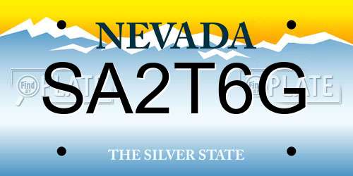 SA2T6G Nevada License Plate