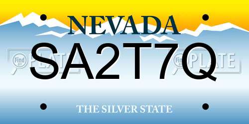 SA2T7Q Nevada License Plate