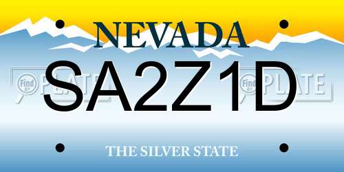 SA2Z1D Nevada License Plate