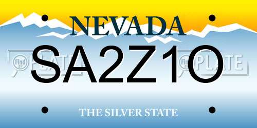 SA2Z1O Nevada License Plate