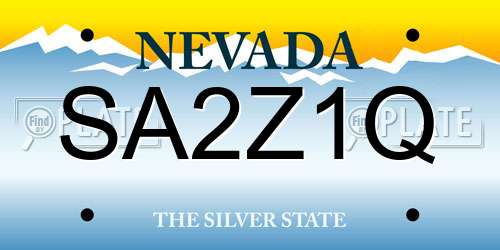 SA2Z1Q Nevada License Plate