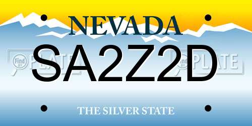 SA2Z2D Nevada License Plate