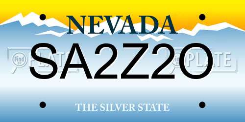 SA2Z2O Nevada License Plate