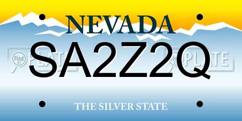 SA2Z2Q Nevada License Plate