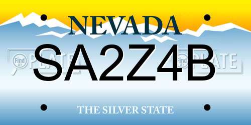 SA2Z4B Nevada License Plate
