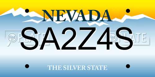 SA2Z4S Nevada License Plate