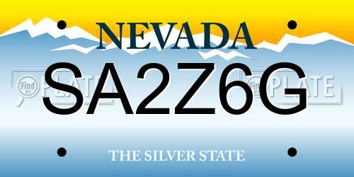 SA2Z6G Nevada License Plate