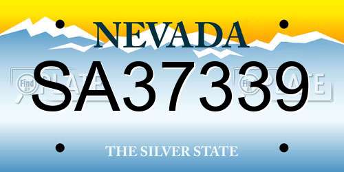 SA37339 Nevada License Plate