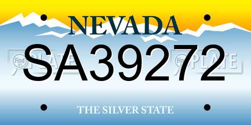 SA39272 Nevada License Plate