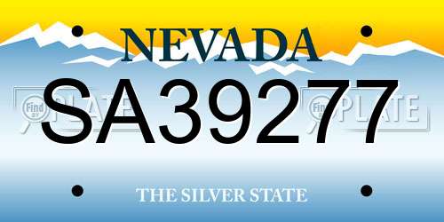 SA39277 Nevada License Plate