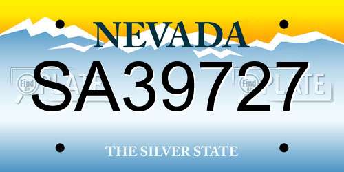 SA39727 Nevada License Plate