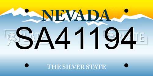SA41194 Nevada License Plate