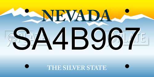 SA4B967 Nevada License Plate