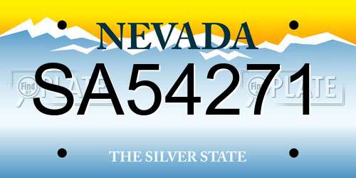 SA54271 Nevada License Plate