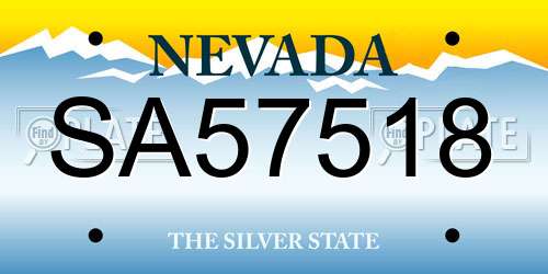 SA57518 Nevada License Plate