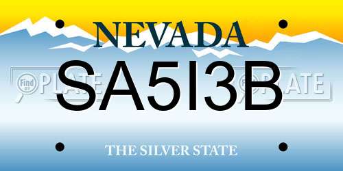SA5I3B Nevada License Plate