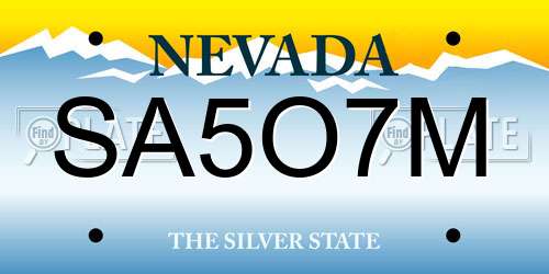 SA5O7M Nevada License Plate