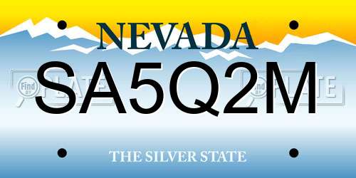 SA5Q2M Nevada License Plate