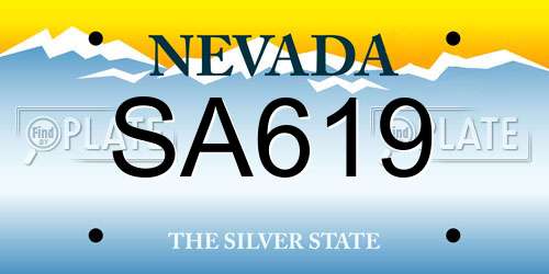 SA619 Nevada License Plate