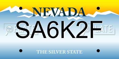 SA6K2F Nevada License Plate