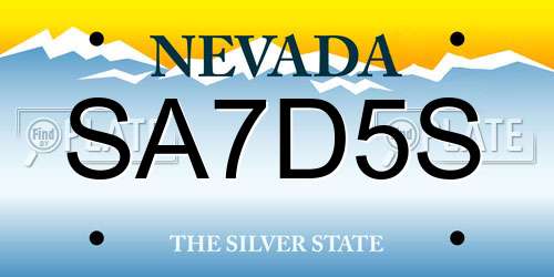 SA7D5S Nevada License Plate