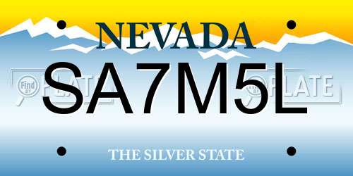 SA7M5L Nevada License Plate