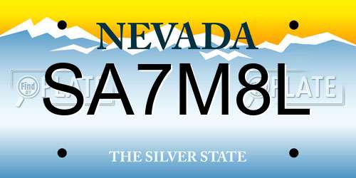 SA7M8L Nevada License Plate