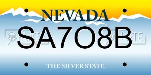 SA7O8B Nevada License Plate