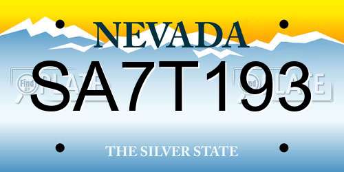 SA7T193 Nevada License Plate