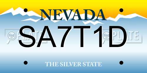 SA7T1D Nevada License Plate
