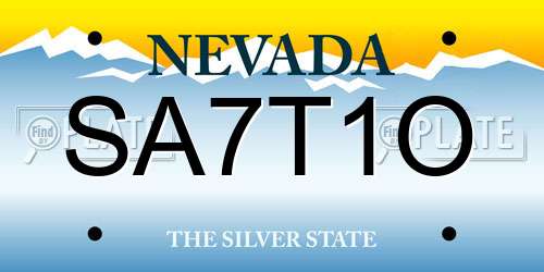 SA7T1O Nevada License Plate