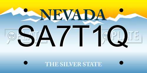 SA7T1Q Nevada License Plate
