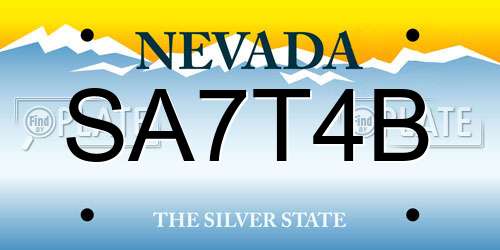 SA7T4B Nevada License Plate