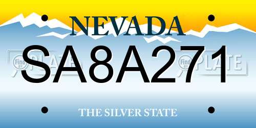 SA8A271 Nevada License Plate