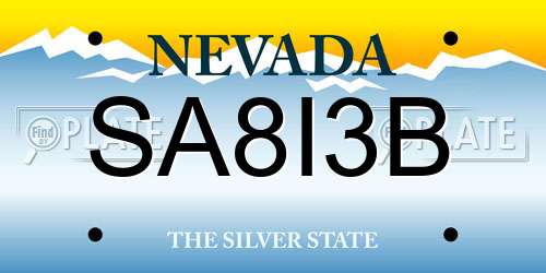 SA8I3B Nevada License Plate