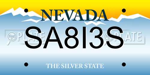 SA8I3S Nevada License Plate