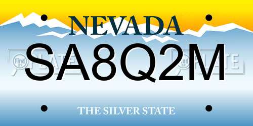 SA8Q2M Nevada License Plate