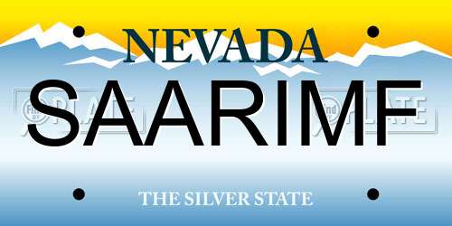 SAARIMF Nevada License Plate
