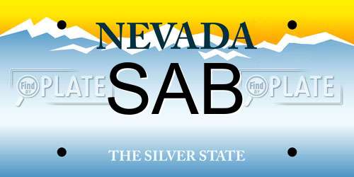 SAB Nevada License Plate
