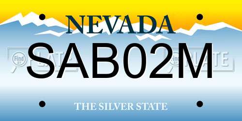 SAB02M Nevada License Plate